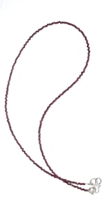 925 Sterlingsilber 18 " Fadenhalskette Natürlich Red Garnet Edelstein 2 MM - Bild 1 von 12