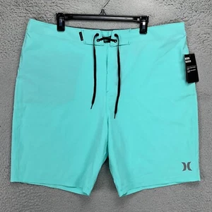 Hurley Swim Trunks Mens 38 Aqua Swimwear Drawstring Stretch Board Shorts NEW - Picture 1 of 7