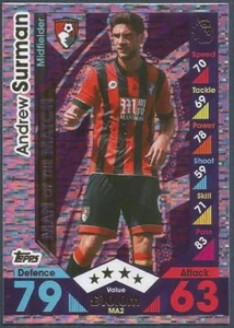 TOPPS MATCH ATTAX 2016-17 EXTRA- #MA02-MOTM-AFC BOURNEMOUTH-ANDREW SURMAN-FOIL - Picture 1 of 1