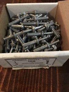 100 Nova Fastener Zinc Hammer Drives, 1/4 X 1 Inch - Picture 1 of 4
