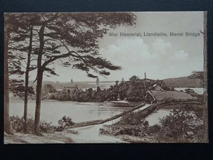 Wales Angelsey WAR MEMORIAL LLANDISIILIO Menai Bridge - Old Postcard - Picture 1 of 2