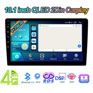 8+256GB Double 2Din 10.1'' Carplay QLED Screen DSP GPS 4G Lte Car Stereo Radio - Picture 1 of 22