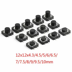 12x12mm Touch Drucktaster Schalter Taktschalter Panel PCB Micro Switch 4 Pin SMD - Bild 1 von 4