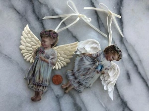 Bradford Edition Heaven's Angel Ornament Pair Gentle Guardian Garden Miracle - Bild 1 von 3