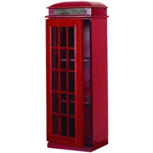 Red London UK Telephone Booth 3 Tier Media Storage Cabinet CD DVD Entertainment - Picture 1 of 7