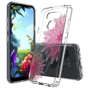 Magenta Floral Slim Shockproof Hybrid Hard Cover Soft Bumper Case for LG Models - Picture 1 of 5