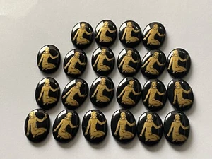 Virgo Horoscope Stones Black & Gold Oval LOT 22 Pcs Flat Back for Jewelry Crafts - Picture 1 of 6