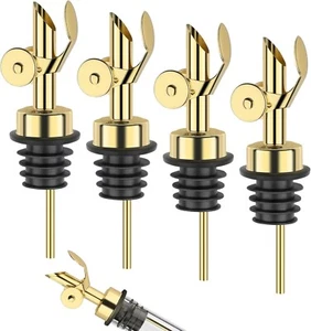 Weighted Stainless Steel Pourers, 4 Pcs Auto Flip Olive Oil Dispenser Spout, ... - Picture 1 of 6
