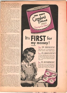 Vintage Print Ad 1944 Comfort Tissue Soft Family-Pak 1000 Blatt 5,5 x 11,5 - Bild 1 von 1