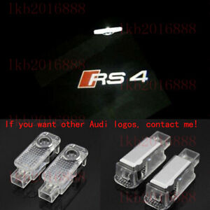 2Pcs Audi RS4 LOGO GHOST LASER PROJECTOR DOOR UNDER PUDDLE LIGHTS FOR AUDI RS4 -