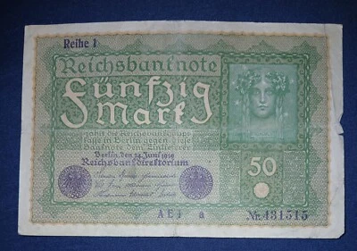 GERMANY - 1919 - 50 MARK - BANKNOTE - NR.431515 - CIRCULATED - Image 1 of 2