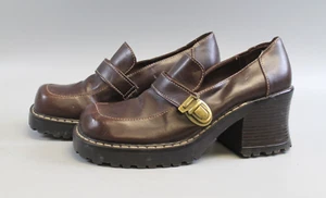 VTG LOWER EAST SIDE FAUX LEATHER PLATFORM CHUNKY HEEL SHOES WOMENS SZ 7 - Picture 1 of 8