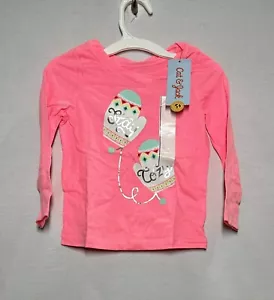 Cat & Jack Toddler Girls' Long Sleeve 'Cozy Mittens' Graphic T-Shirt, Pink, 2T - Picture 1 of 2