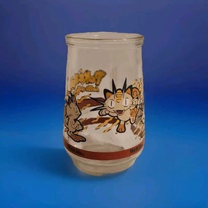 Pokémon Meowth #52 Juice Glass • Welch's • Nintendo • 1999 • Vintage - Foto 1 di 4