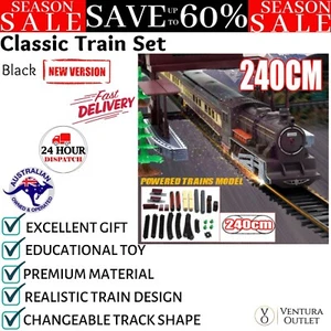 Electric Large Classic Train Set Rail Track Carriages with Lights and Sound Toy - Picture 1 of 13