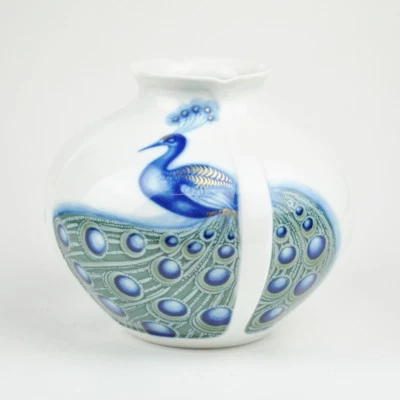  Fürstenberg Porzellan Vase - Pfau - Vogel - Peacock - Porcelain - Bild 1 von 4