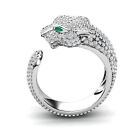Fashion Full Crystal Inlaid Leopard Ring Opening Unisex Ring Party Jewelry G Hu