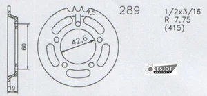 Kettenrad Hercules F + S 289 45 Zähne GT/ GX - Picture 1 of 1