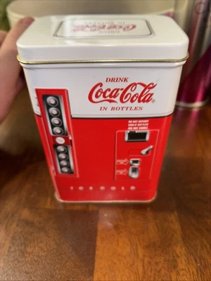 COCA-COLA Beverage Coke Bottle Vending Machine Vintage 1997 Collectible Tin Box - Image 1 of 4
