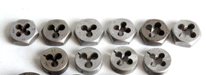 Mix Lot, 10 Hex & Round Thread Dies, Craftsman, Vermont, Thread-It - Picture 1 of 4