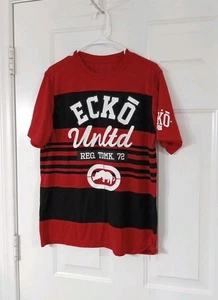 Ecko Unltd Y2K Graphic Logo Shirt Men's Large Red And Black Streetwear - Picture 1 of 4