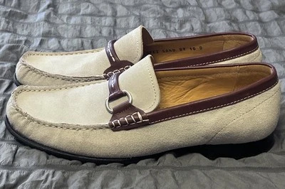 Zapatos para hombre Sandro Moscoloni talla 10D beige gamuza sin usar, en caja, puntera mocasines conductores Foto 1 de 4