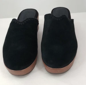 Toms' Addison Holzclogs schwarz Leder Wildleder Damengröße 8 - Bild 1 von 17