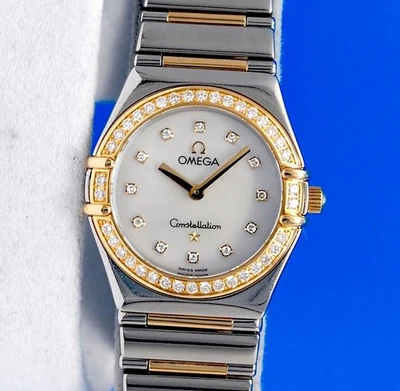 Ladies Omega Constellation 18K Gold Watch 25MM MOP Diamond Dial & Bezel 1376.75 - Image 1 of 4