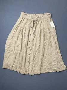Universal Thread Women's Tan Tie Waist Button Front Midi Skirt Size XXL Tan - Picture 1 of 15