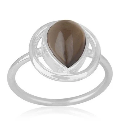 Smoky Quartz Ring 925 Sterling Silver 100% Genuine Gemstone Jewelry - Image 1 of 4