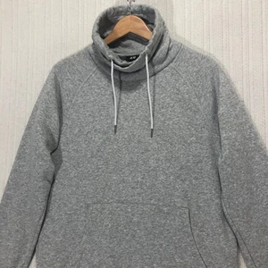 H&M Gray Funnel Neck Pullover Hoodie Sweatshirt Long Sleeve Comfy Menswear - Picture 1 of 7