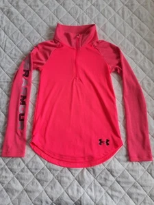 Under Armour 1/4 Zip Pullover Girls Size YXS Pink - Picture 1 of 8