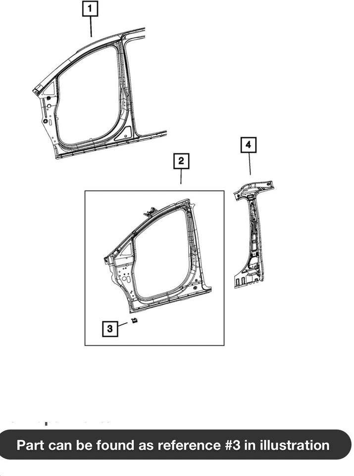 Soporte de montaje para guardabarros derecho Chrysler Voyager/Pacifica 2017-2026  Foto 1 de 1