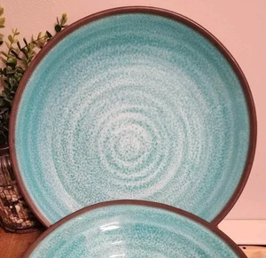 Pottery Barn MELAMINE TURQUOISE SWIRL Large 16" Round Platter NEW - Picture 1 of 5