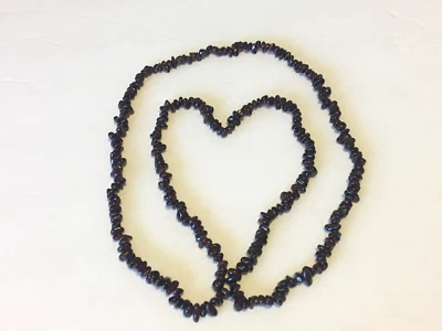 Lovely Genuine Purple  AMYTHYST Chip Gemstone Nugget Bead Necklace 34 "   L - Image 1 of 4