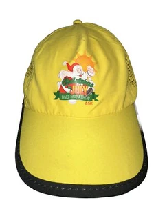 Christmas in July Yellow Hat Cap Marathon & 5K Lite Weight Black Edge Bill - Picture 1 of 12