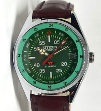Rare CITIZEN 40 mm Japan  8200A Movement Automatic Green Dial  🚚 FAST & FREE