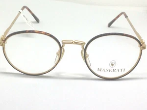 MASERATI VINTAGE BRILLE 6134-15 MATT GOLD/TIEFBRAUN-SCHWARZ48-22-135 RUND - Bild 1 von 12