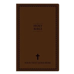 Personalized NIV Bible New International Version Thinline, Brown Faux Leather - Imagen 1 de 7