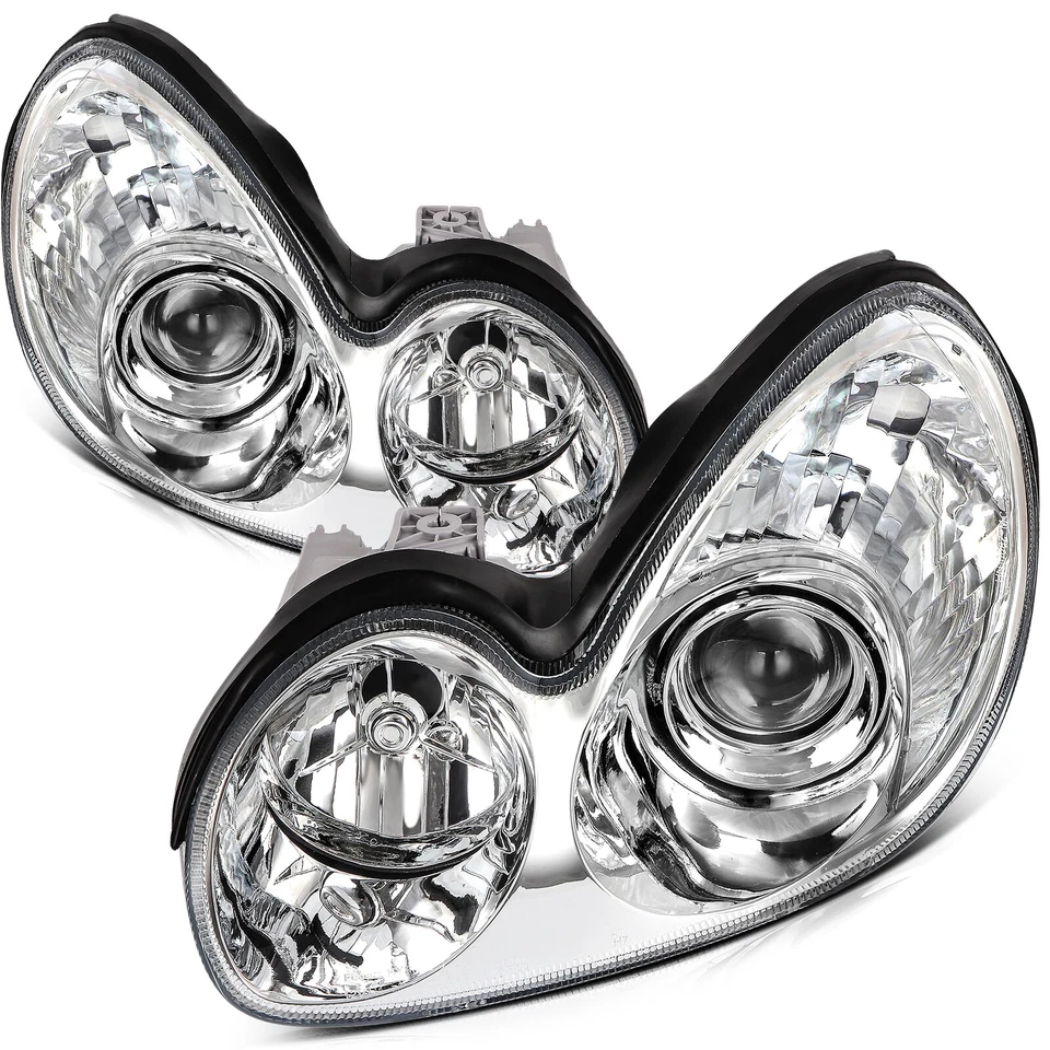 Conjunto de faros halógenos proyectores cromados L & R para Hyundai Sonata 2002-2005 Foto 1 de 4