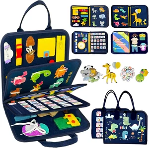 Educational Montessori Sensory Busy Board for Toddlers 1-4 Car & Airplane Travel - Picture 1 of 12