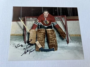 GLENN HALL Signed Chicago Blackhawks 8 x 10 Photo - Picture 1 of 2