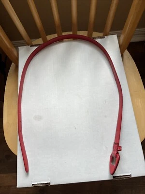 Vestido feminino de couro fino com cinto de pele de cobra vermelha fivela coberta M - Imagem 1 de 4