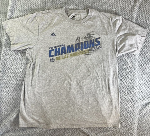 Adidas Dallas Mavericks 2011 NBA Finals Men's Size 2XL Grey T-Shirt Cover