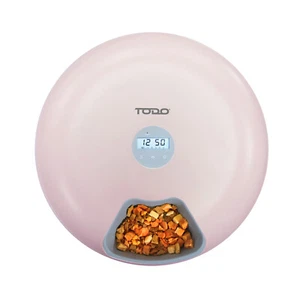 TODO 180ml x6 Meal Digital Lcd Automatic Pet Feeder Dog Cat Food Bowl Timer Pink - Picture 1 of 8