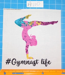 Bloque de costura acolchado panel tela 100 % algodón gimnasia gimnasia 8"x8" A110 - Imagen 1 de 2