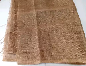 30"x48" Burlap Fabric w/Gold Metallic Thread Highlight - Picture 1 of 3