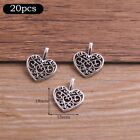 Rustic Zinc Alloy Love Heart Charms Set of 20 for Bracelets and Necklaces