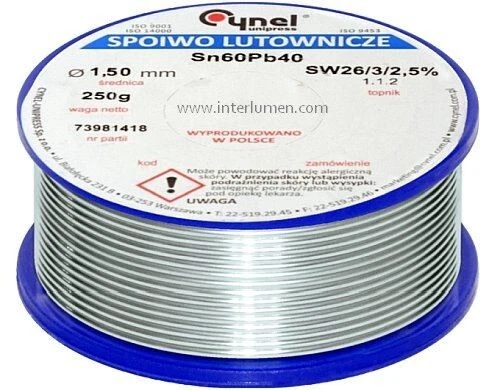 100g Lötzinn Lötdraht mit Flussmittel - bleifrei - Sn99Cu1 - 1 mm - LD0008