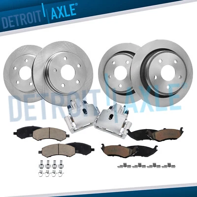 5-Lug Front Rear Disc Rotors Brake Pads + Rear Calipers for Dodge Ram 1500 Aspen - Image 1 of 4